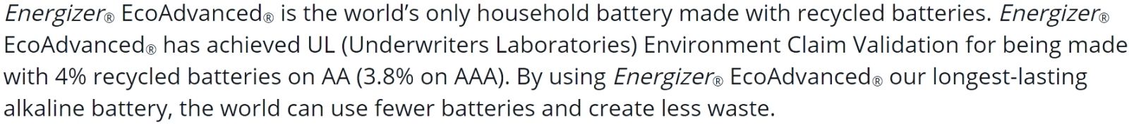 סוללות אלקליין אנרגייזר ENERGIZER ECO ADVANCED